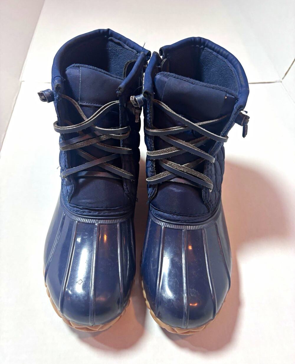 SO Wombat Navy Quilted Lace-Up Duck Boots Women’s US 8.5 EU 39 Medium